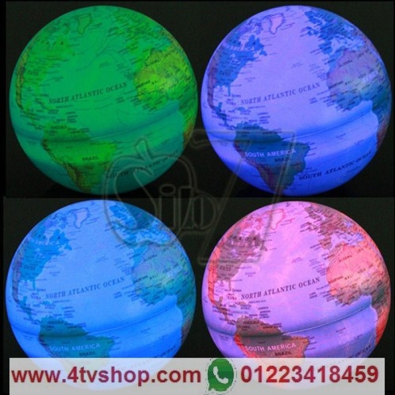 كرة ارضية سحرية تدور واضائة ملونة magic revoling globe